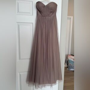 Elegant Mauve Tulle Evening Dress - Strapless Gown